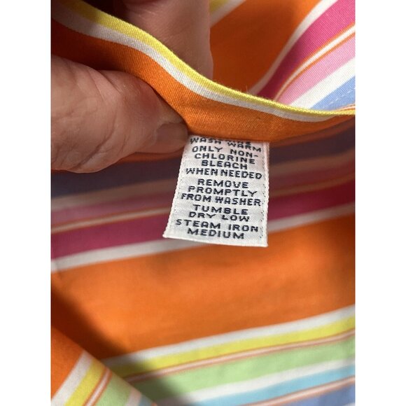 Ralph Lauren Colorful Striped Men's Long Sleeve Button Down Shirt Orange Size M - Picture 8 of 9